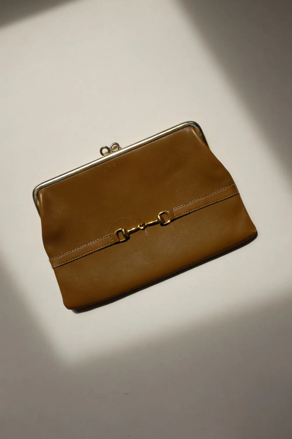 0047_COGNAC VINTAGE GOLDPFEIL CLUTCH WALLET