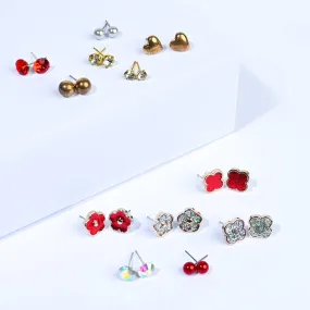 12 Pairs Charming Ears Studs/Tops For Girls