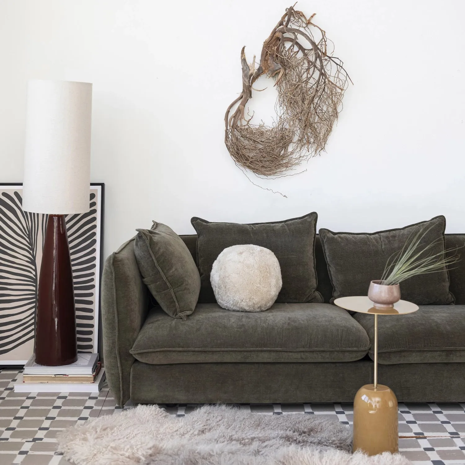 12" Round Sheepskin Orb Pillow