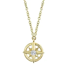 14K YELLOW GOLD COMPASS NECKLACE