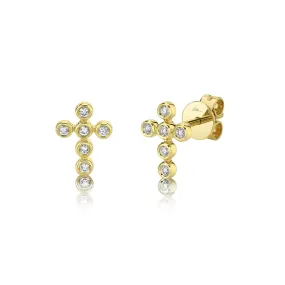 14KY.11CTW DIAMOND CROSS EARRINGS