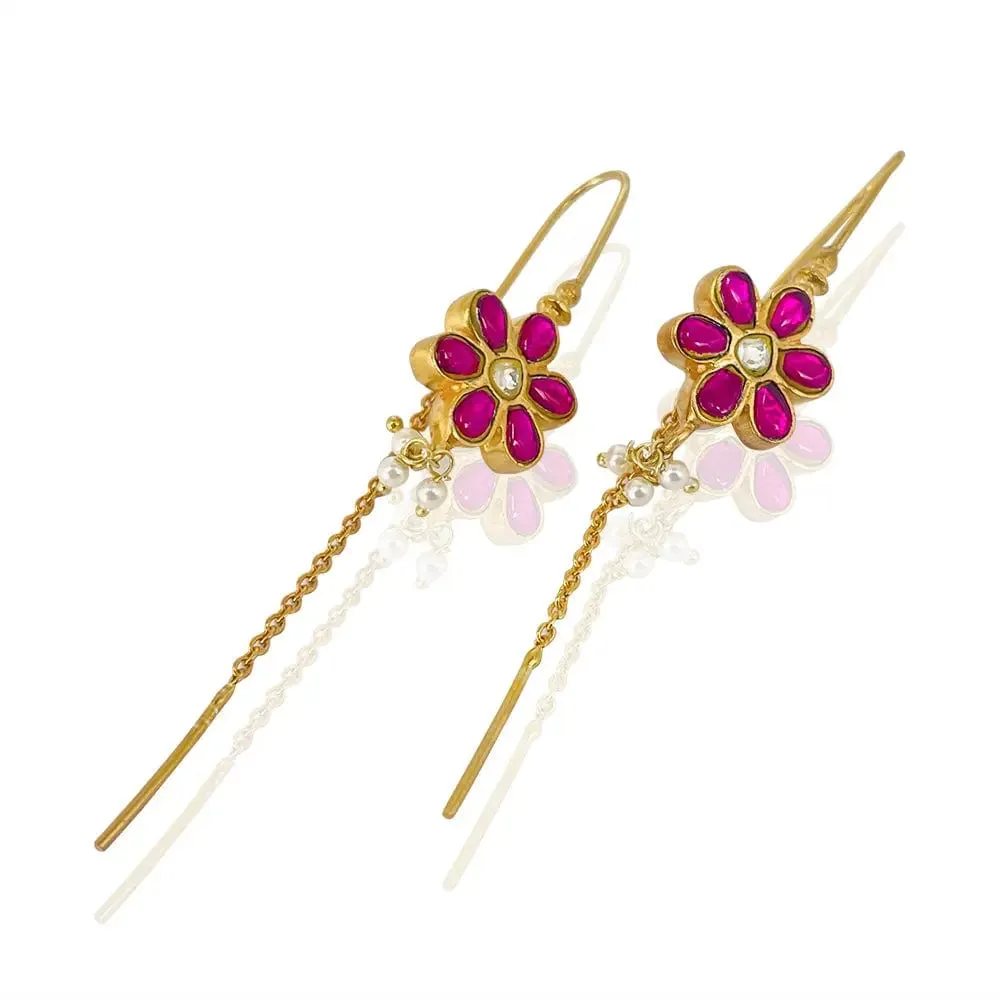 92.5 Flower Sui Dhaga Earrings