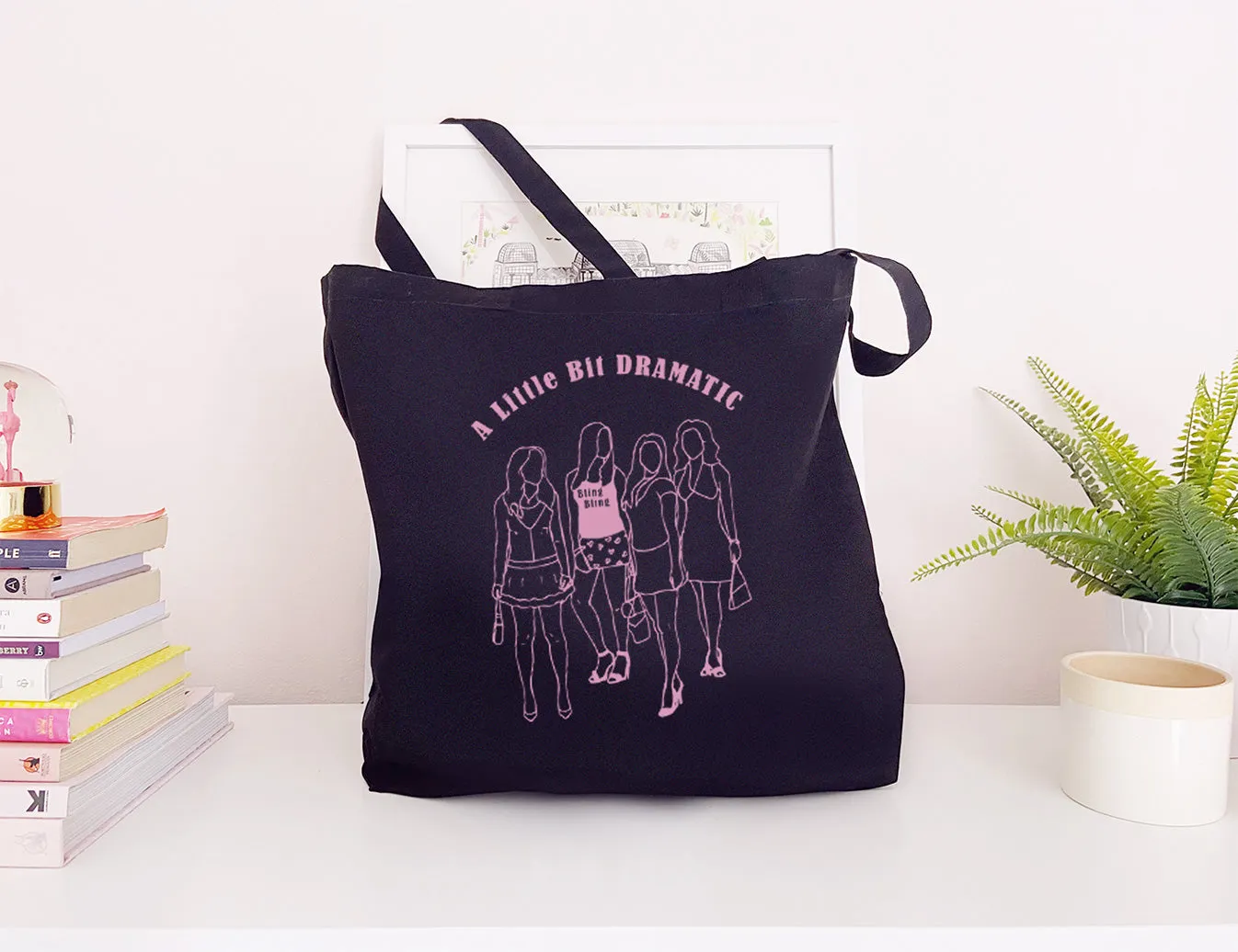 A Little Bit Dramatic - Large Canvas Tote Bag