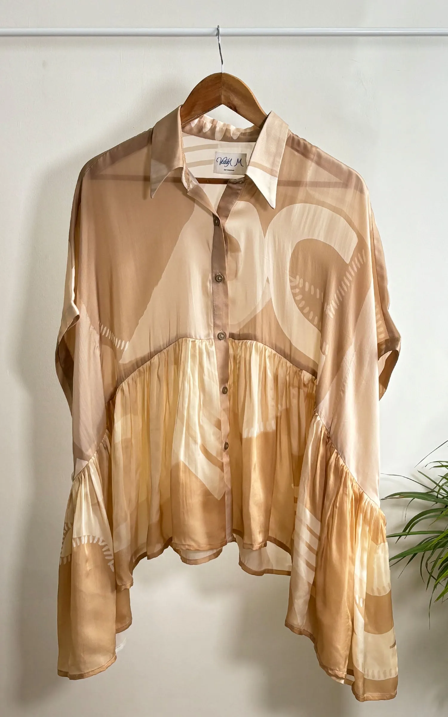 Abstract Printed Flowy Shirt