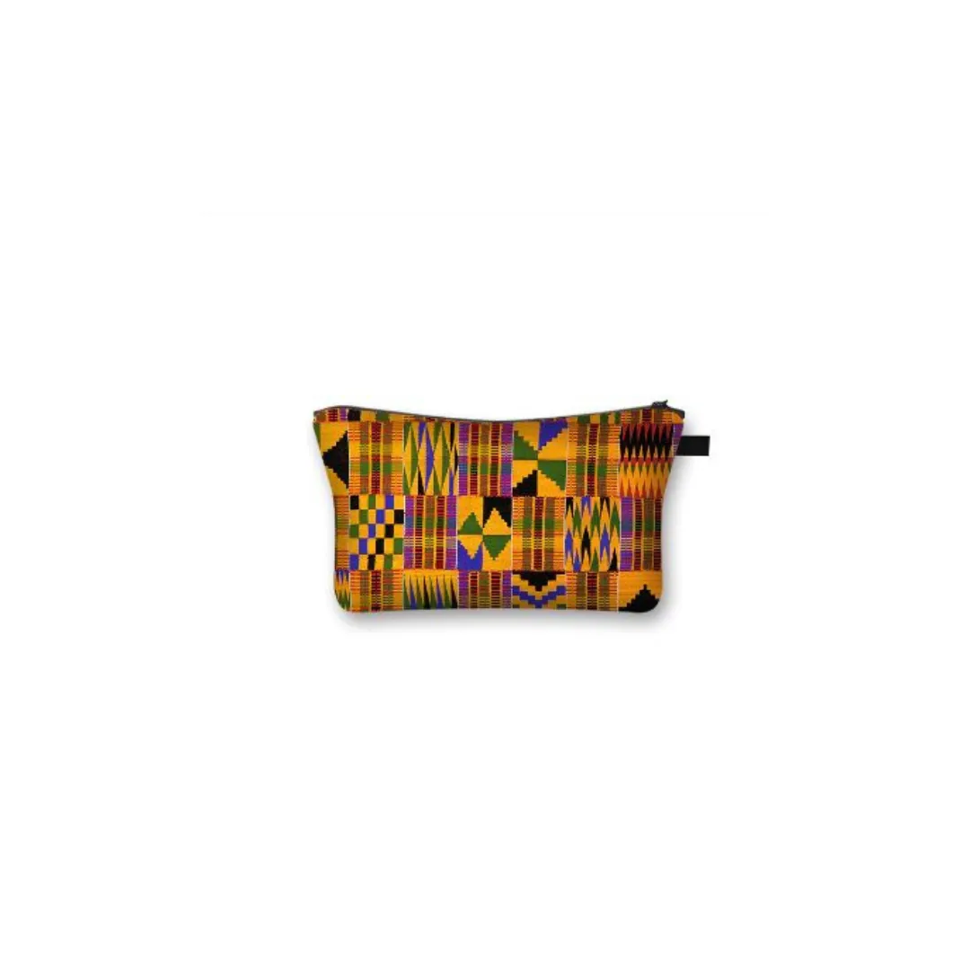 African Print Makeup and Cosmetic Bag - Kente