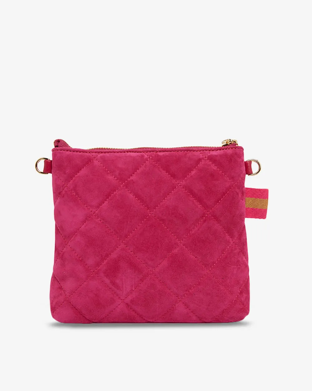 Alexis Crossbody - Quilted Hot Pink Suede