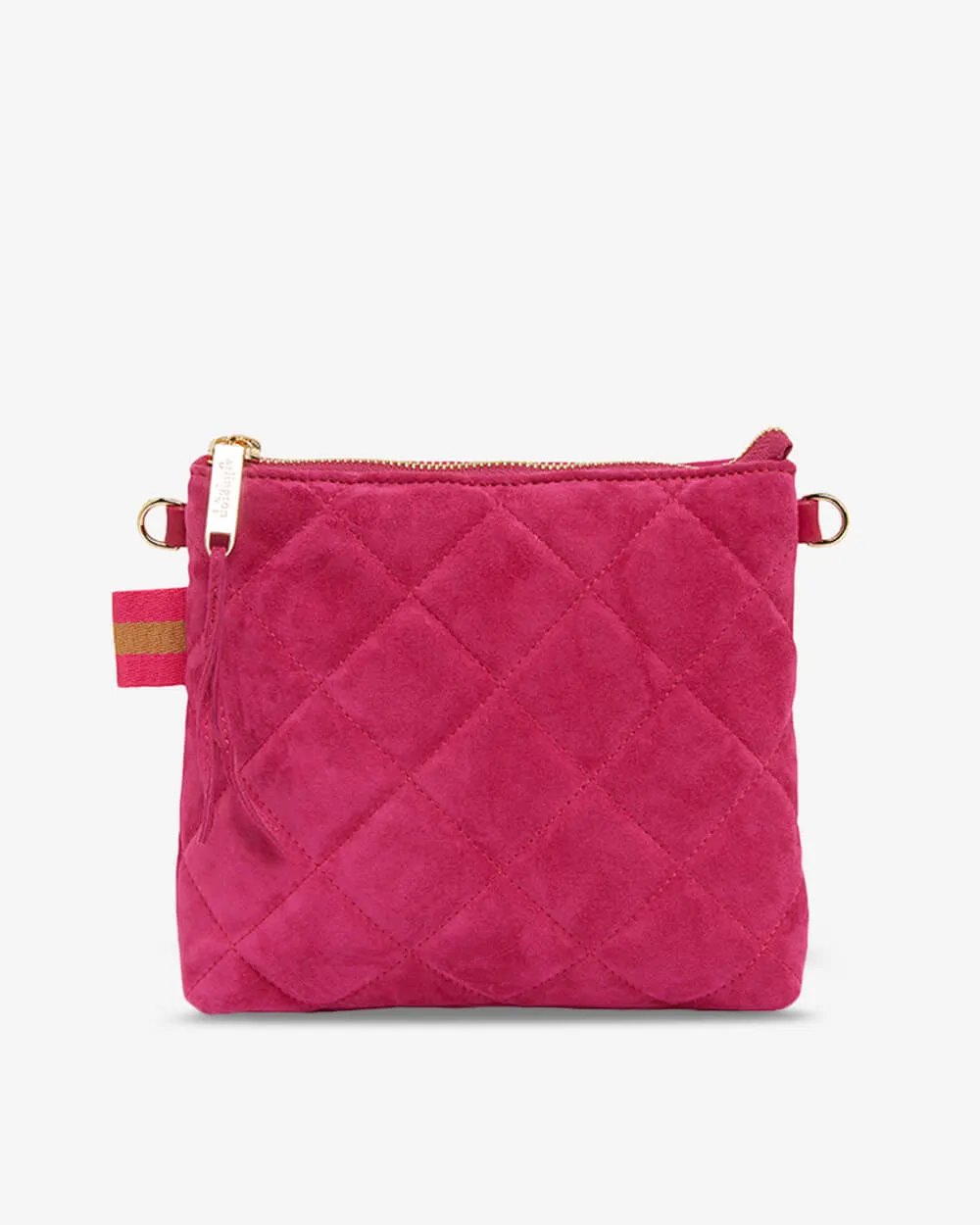 Alexis Crossbody - Quilted Hot Pink Suede