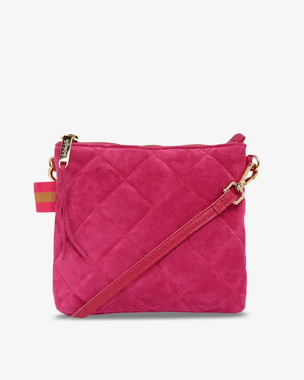 Alexis Crossbody - Quilted Hot Pink Suede