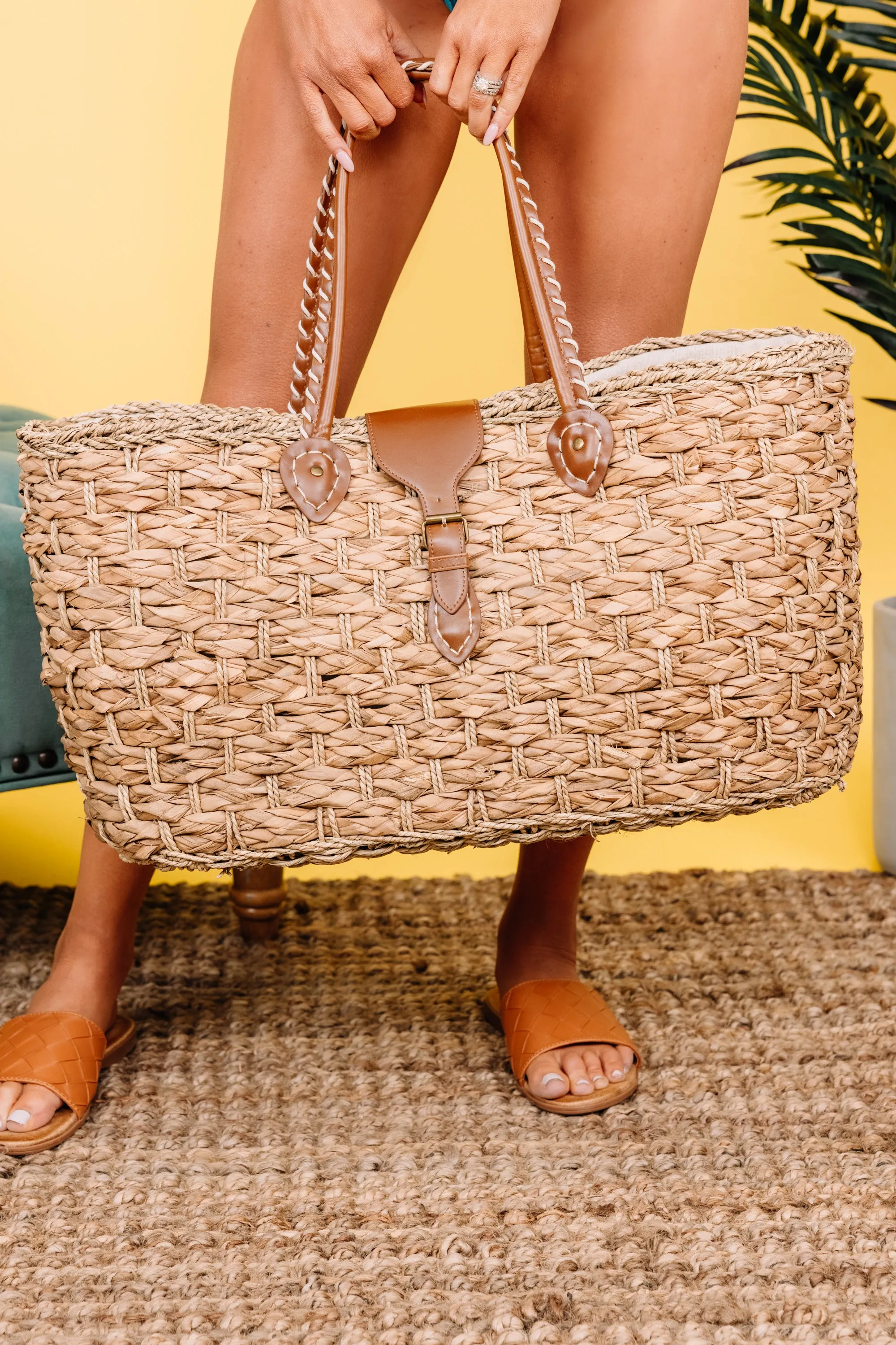 All For Fun Natural Seagrass Tote