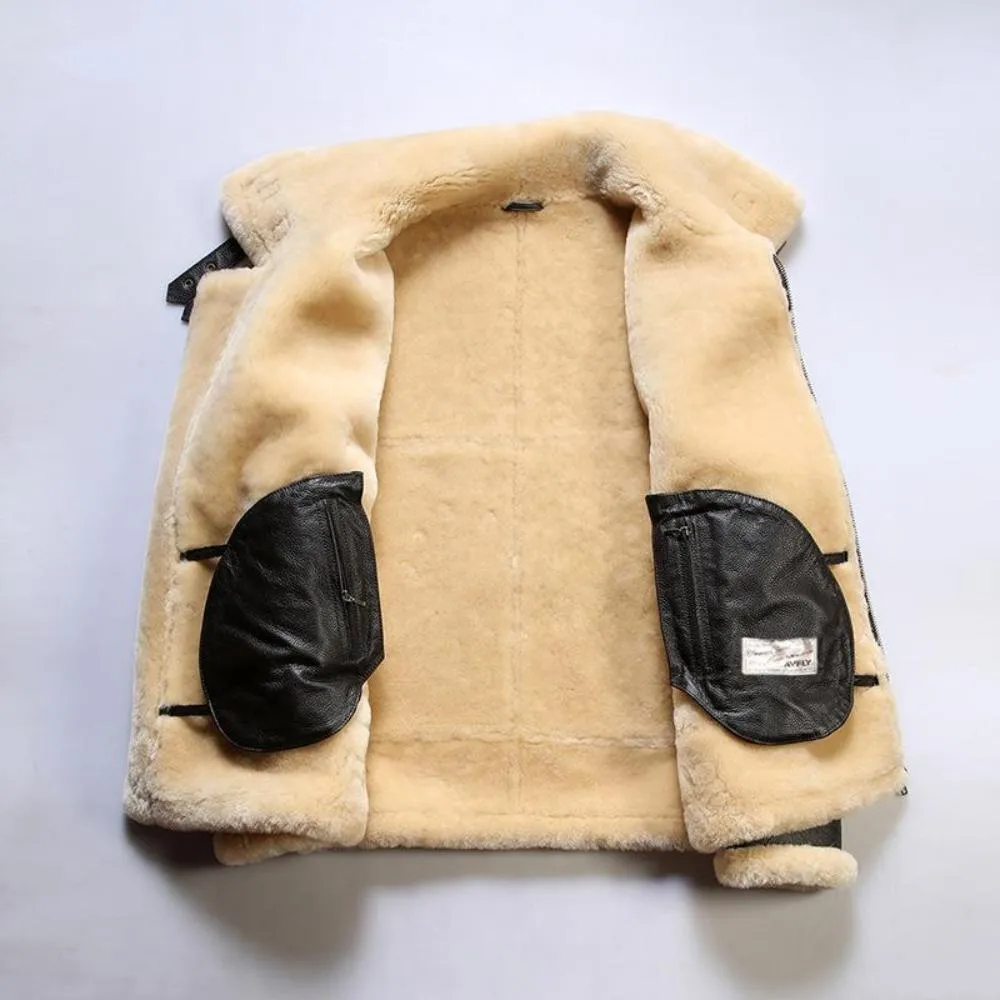 B-3 U.S.A Sheepskin Bomber Shearling Jacket