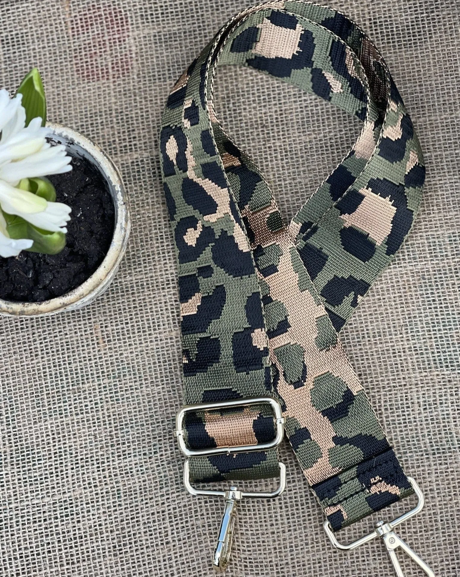 Bag Strap - Khaki Leopard Print