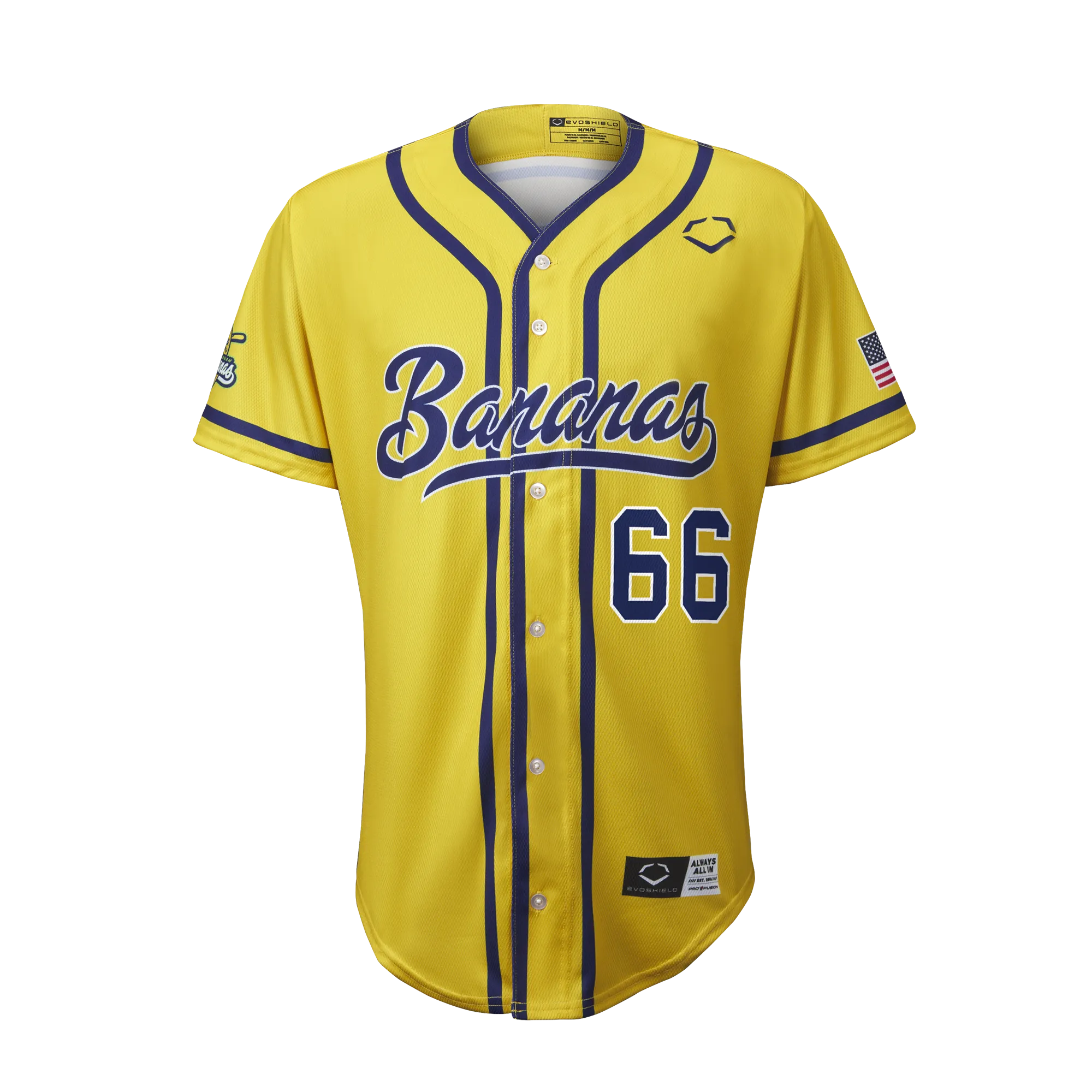 Bananas Tyler Gillum #66 EvoShield Jersey - Yellow