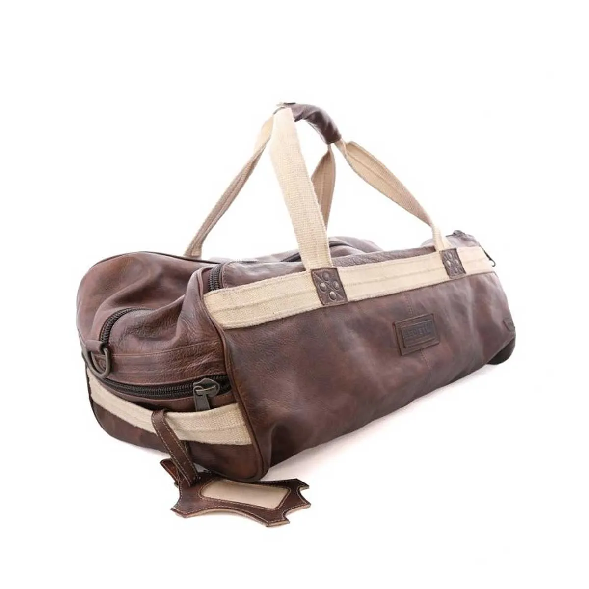 BedStu Men's Ruslan Leather Duffle Bag - Teak Rustic