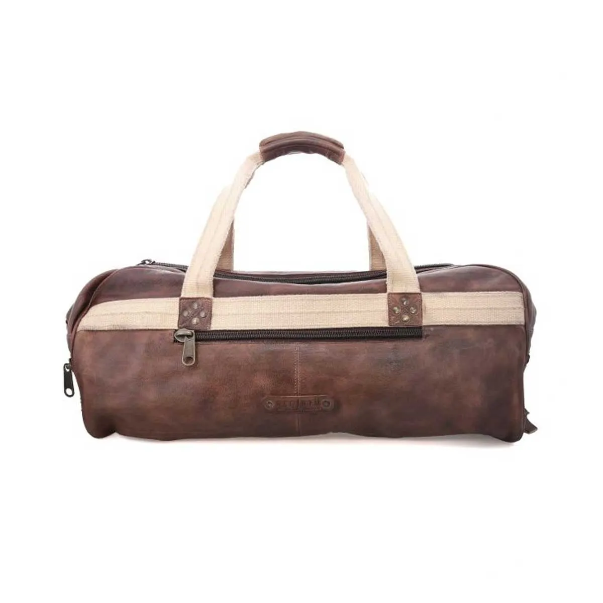 BedStu Men's Ruslan Leather Duffle Bag - Teak Rustic