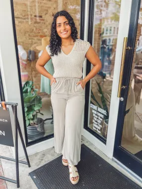 Beige crochet top