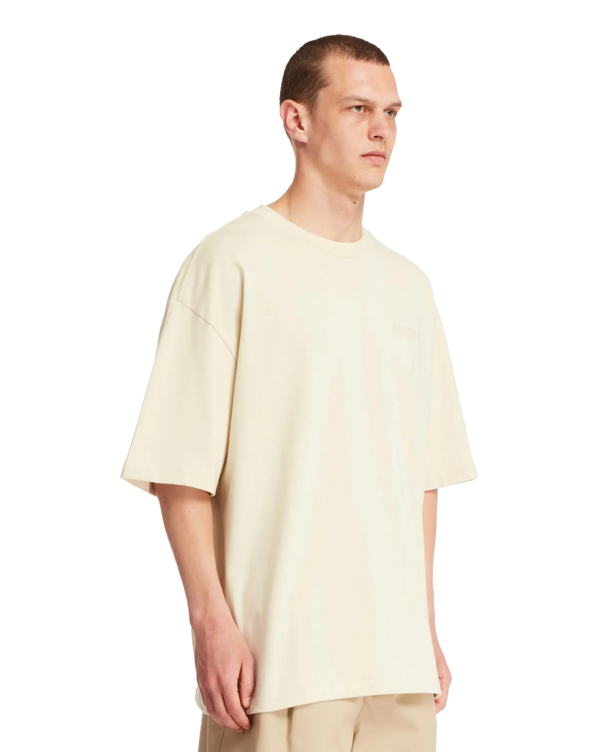 Beige Double Logo T-Shirt