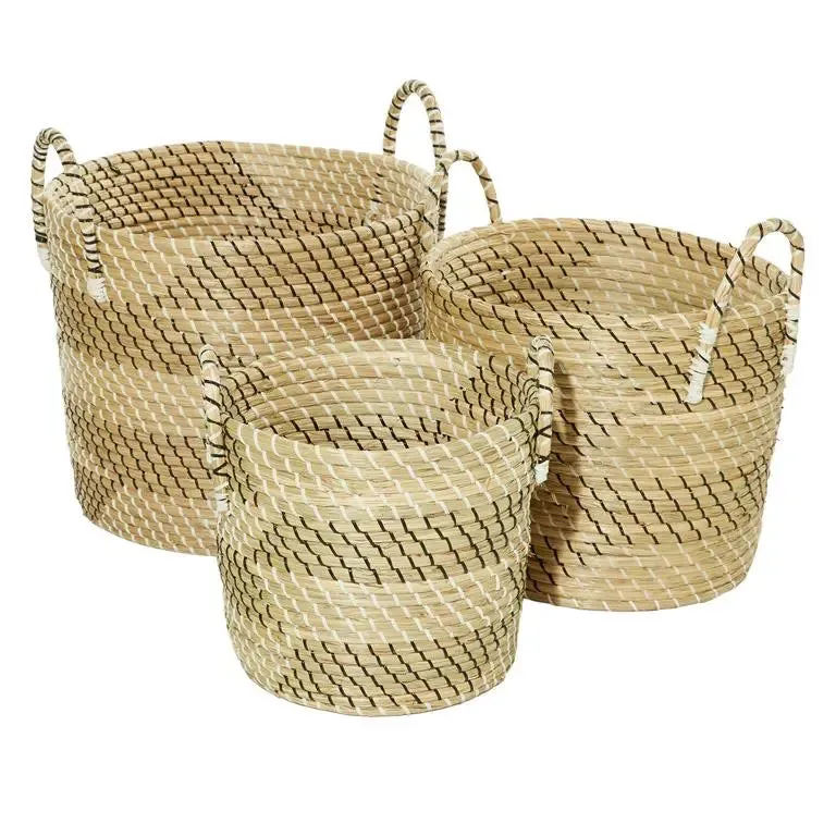 Beige Dried Plant Modern Storage Basket