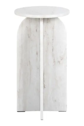 Beige Marble Round End Table | OROA Luciano