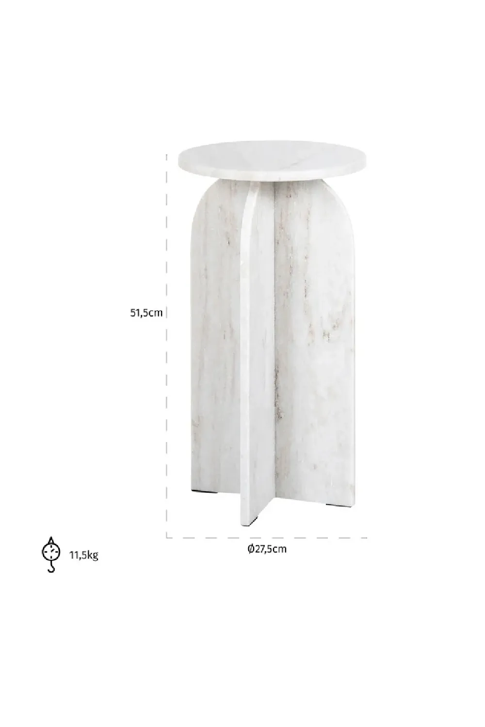 Beige Marble Round End Table | OROA Luciano