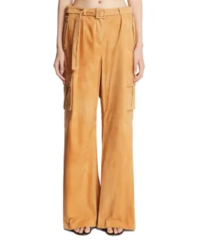 Beige Wide Leg Trousers