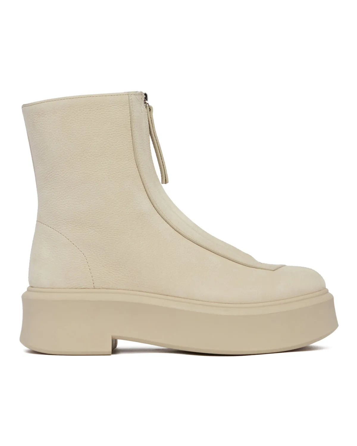 Beige Zipped Ankle Boots