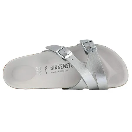 BIRKENSTOCK YAO METALLIC SILVER BIRKOFLOR - WOMENS