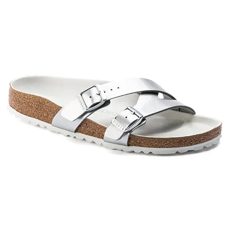 BIRKENSTOCK YAO METALLIC SILVER BIRKOFLOR - WOMENS