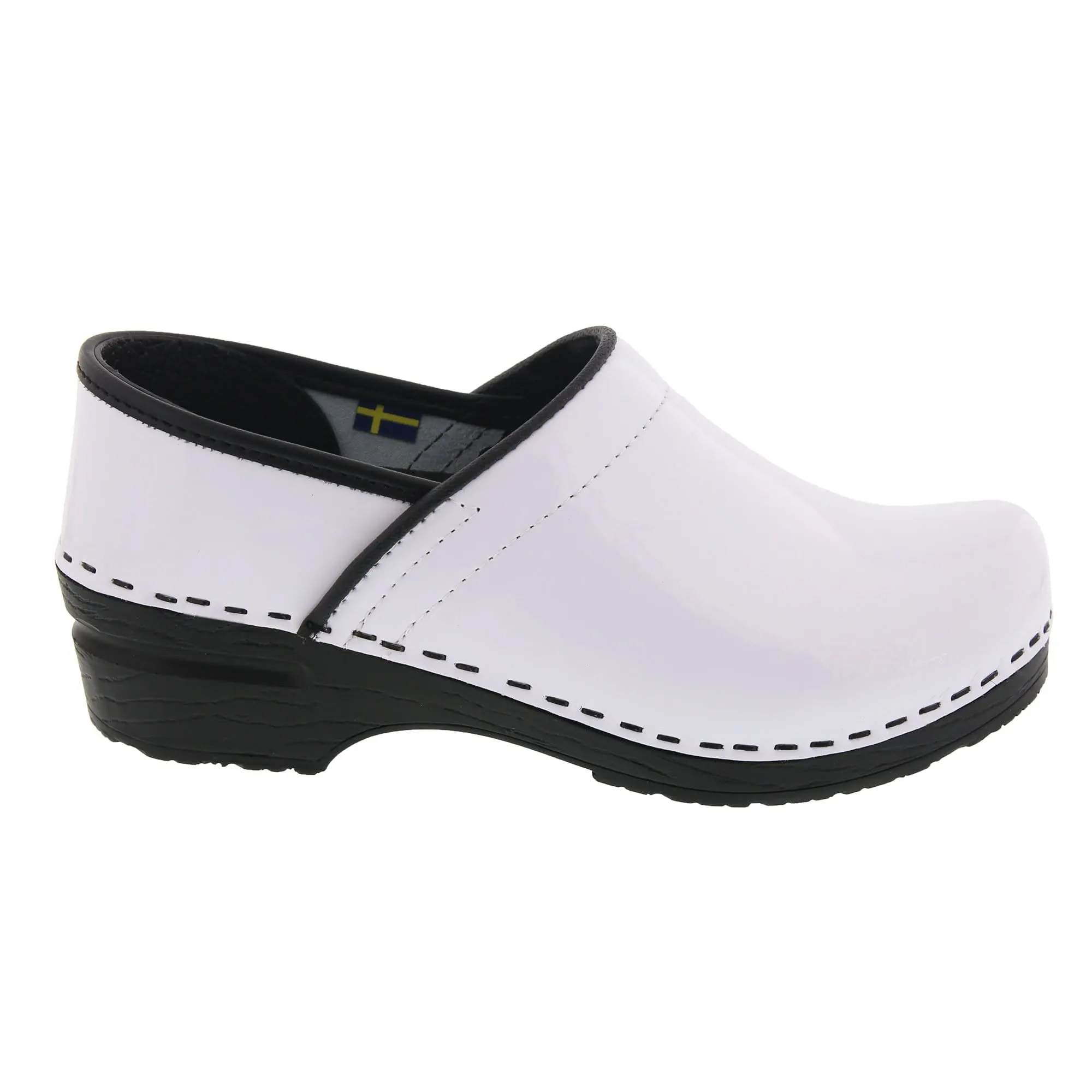 BJORK PRO ELSA White Patent Leather Clogs