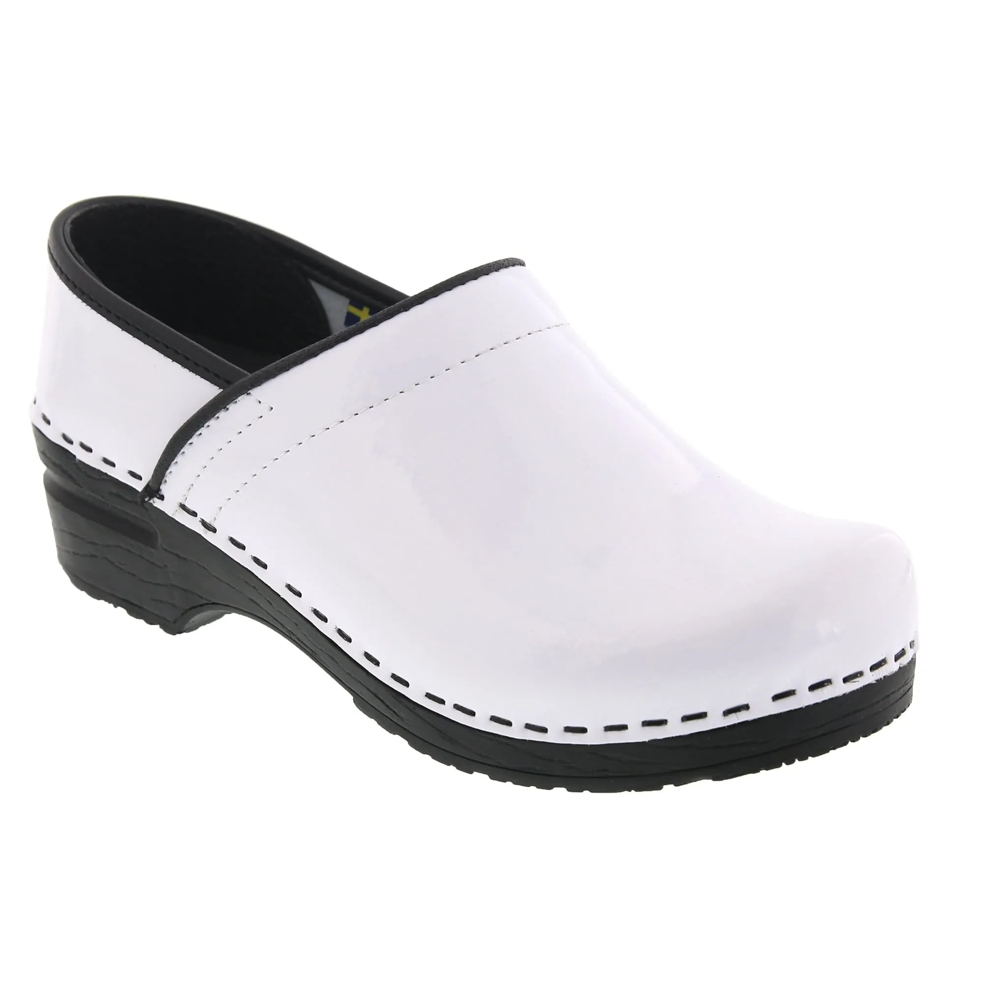 BJORK PRO ELSA White Patent Leather Clogs