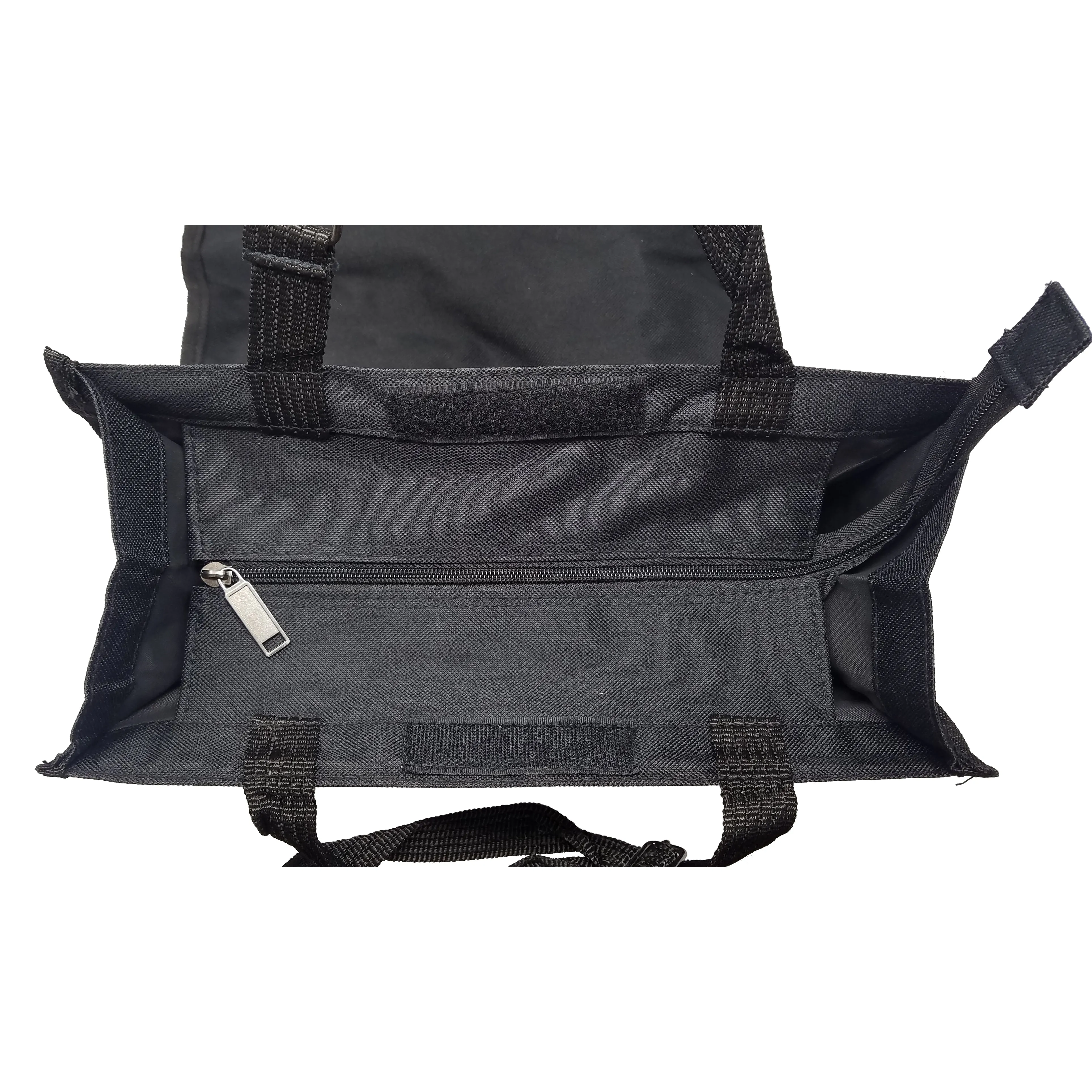 Black Foldable Rolling Polyester Tote For Shopping Traveling and Outdoor Activities