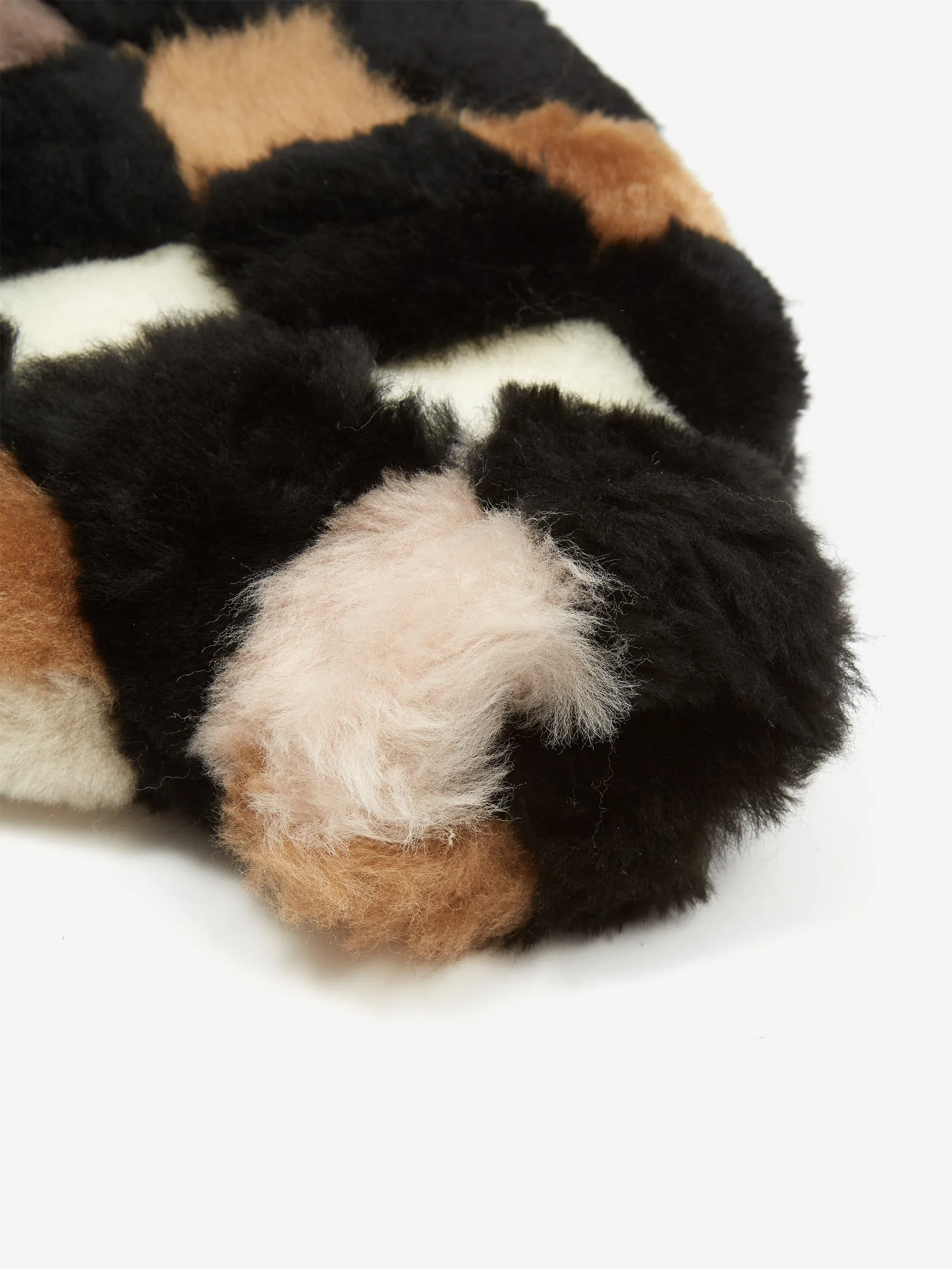 BOCCACCINI Sheepskin Hot Water Bottle - Black/Brown Checkerboard