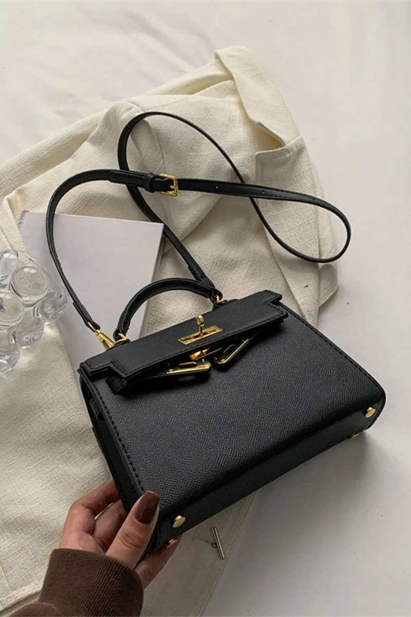 BUCKLED HANDLE CROSS MINI BAG