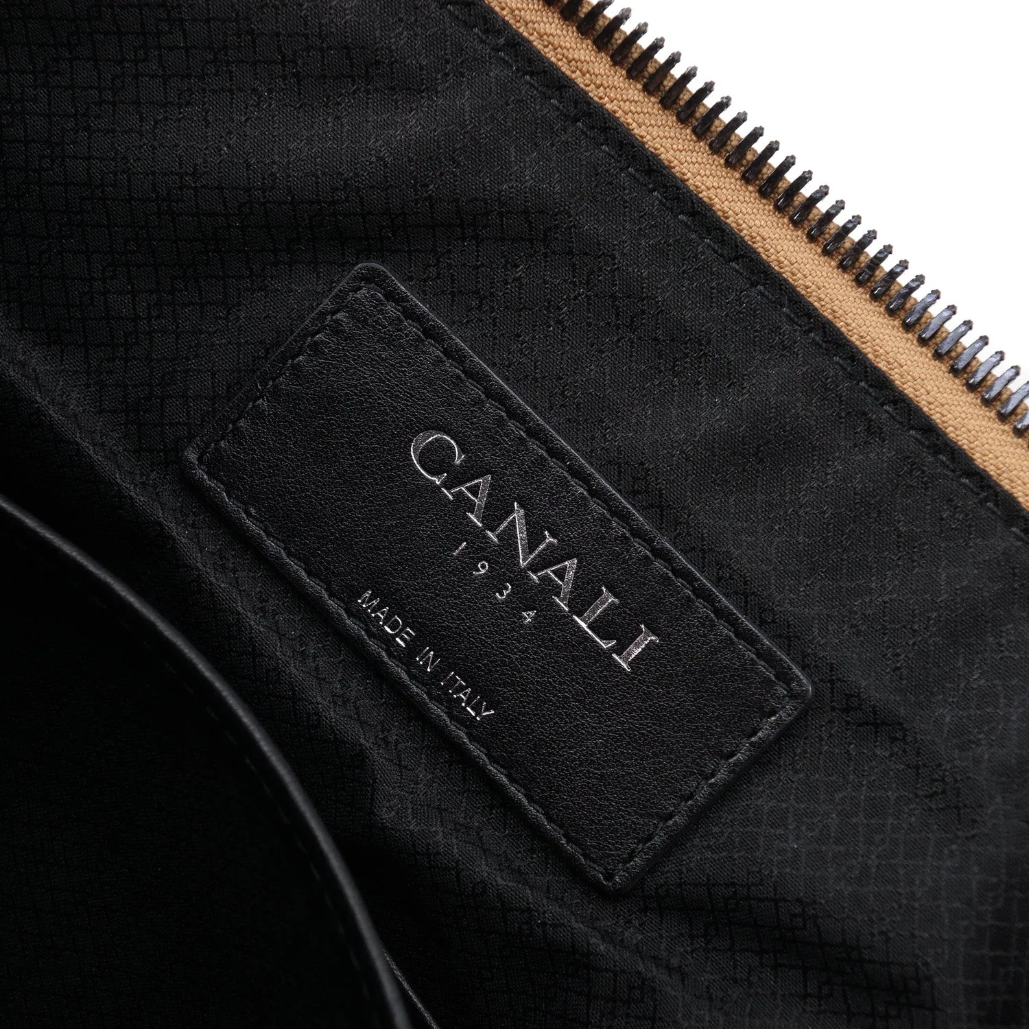 Canali Grained Leather Laptop Travel Case