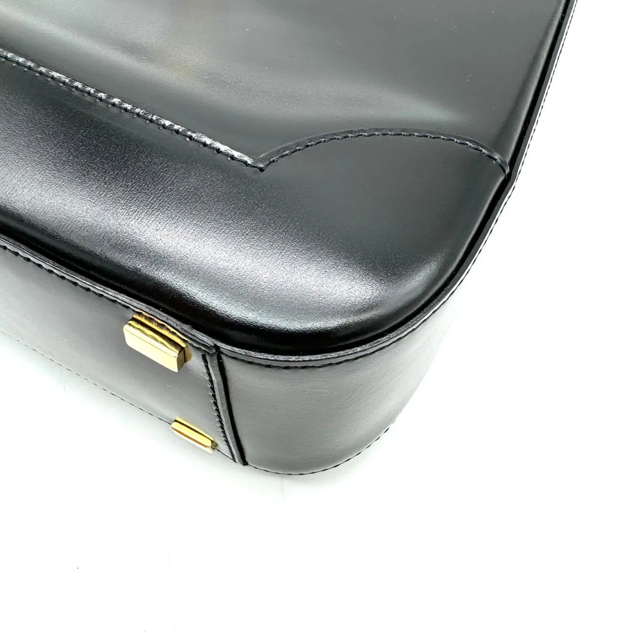 CELINE Vintage Leather Black Shoulder Bag