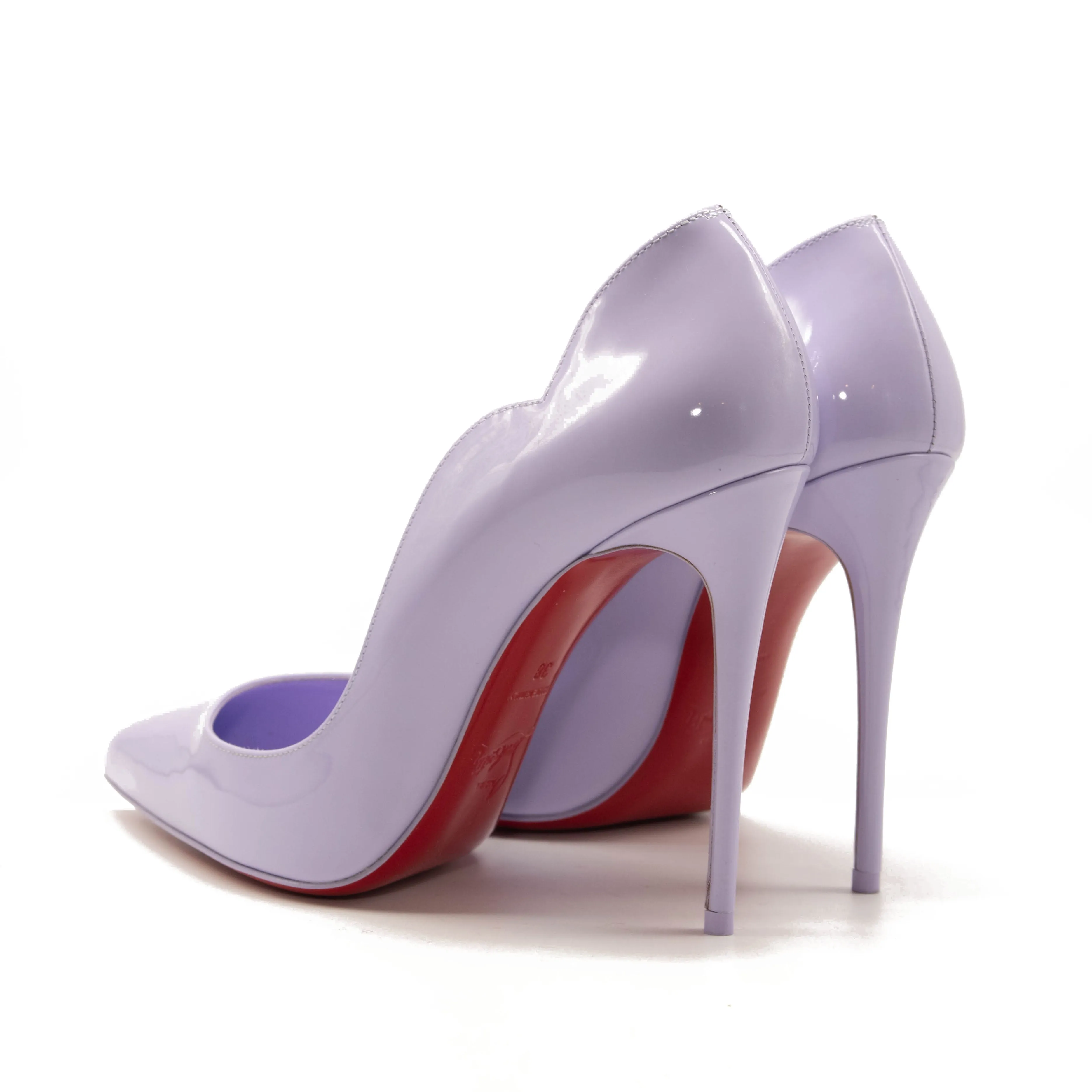 Christian Louboutin Hot Chick Scallop Pointed Toe Pump Lilac EU 39