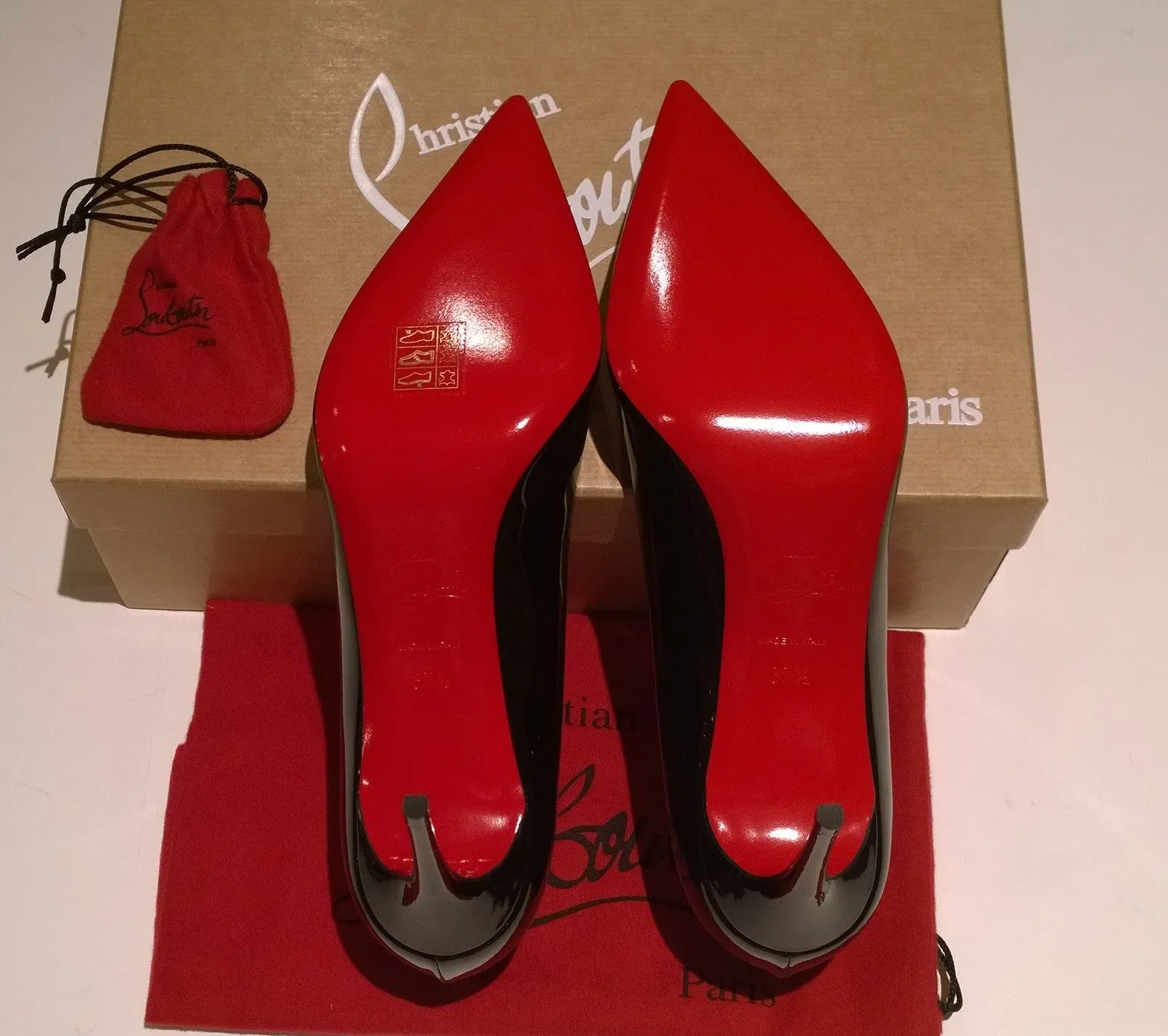 Christian Louboutin Kate 85 Black Patent Heels