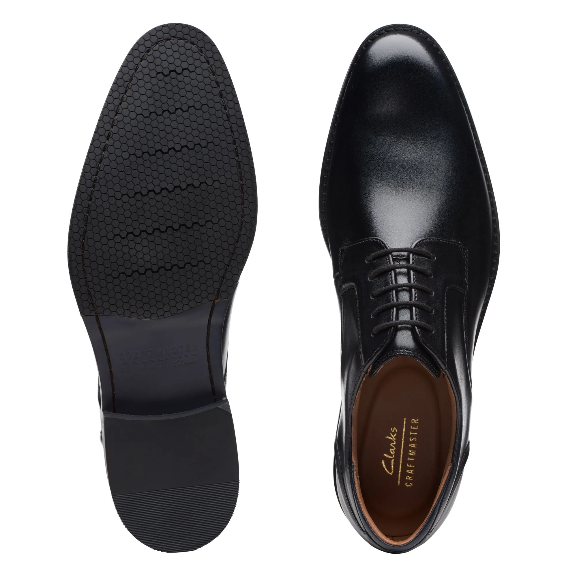 Clarks CraftArlo Lace Black Leather - Standard Width