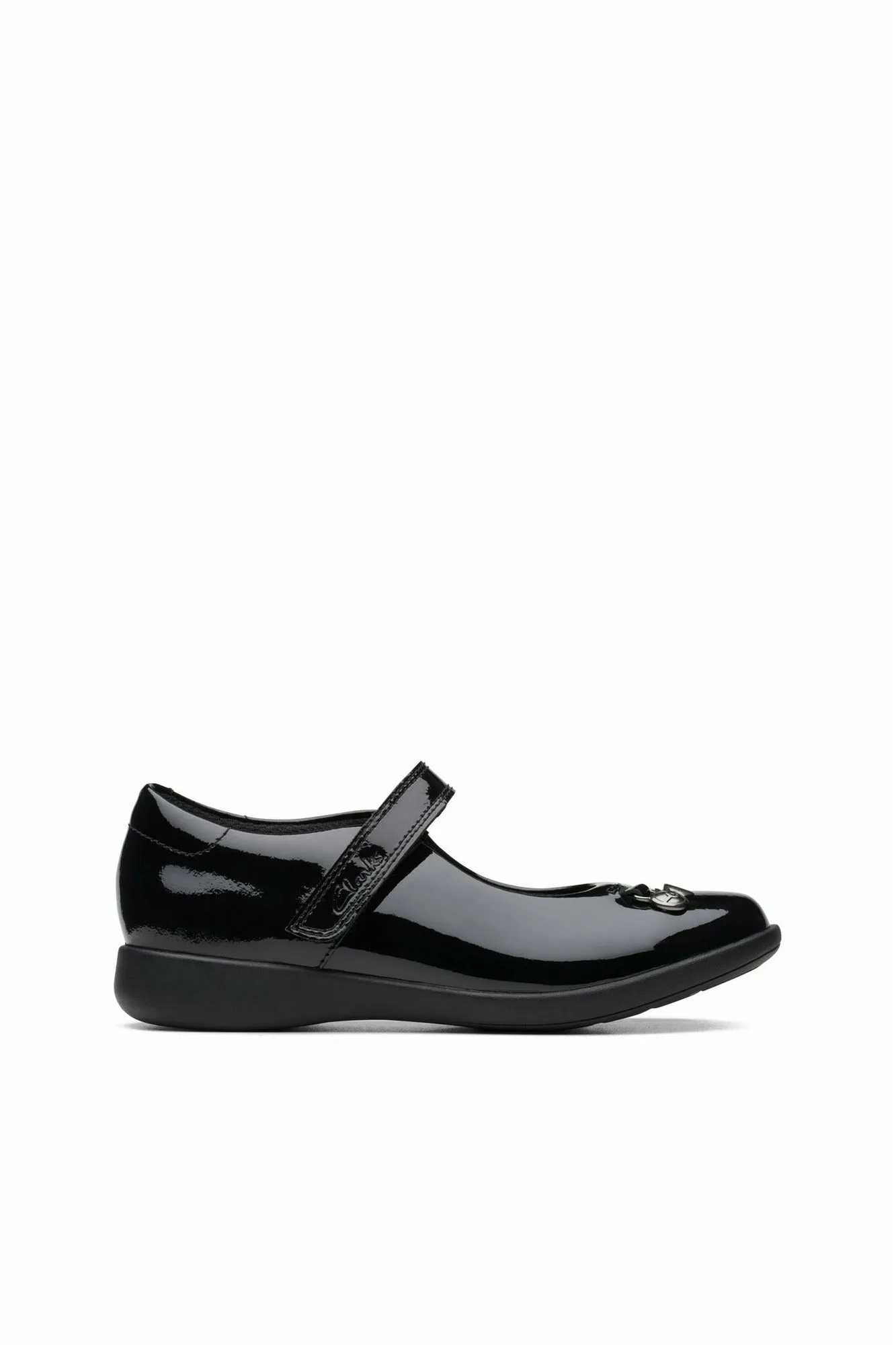 Clarks Etch Mist kid black patent