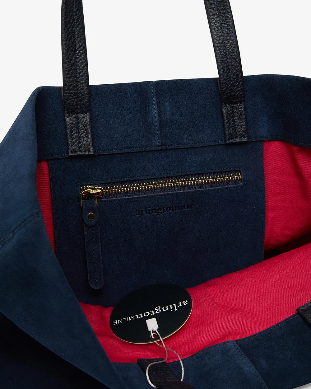 Claudia Open Tote Large - Navy Suede