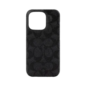 Coach Slim Wrap Case for iPhone 14 Pro Signature C Black