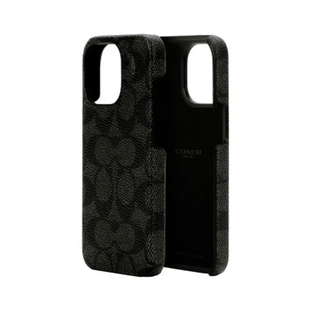 Coach Slim Wrap Case for iPhone 14 Pro Signature C Black