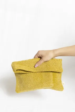 Cotton & Jute Zipper Pouch in Lemon