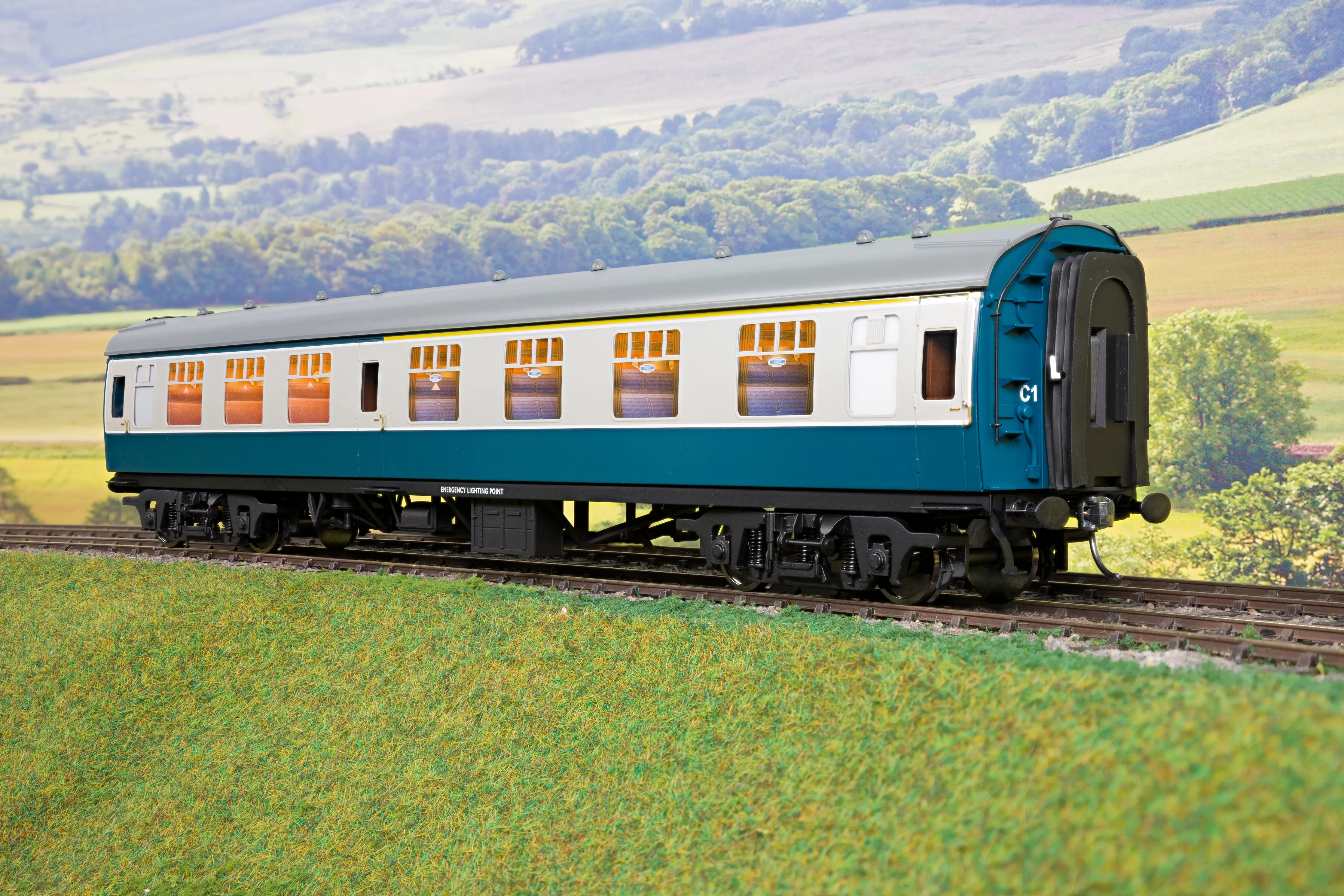 Darstaed Finescale O Gauge BR Mk1 CK (Composite Class Corridor), Blue & Grey (Pre-owned)