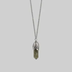 DEATH BLOOM. Labradorite Gemstone Necklace - Silver