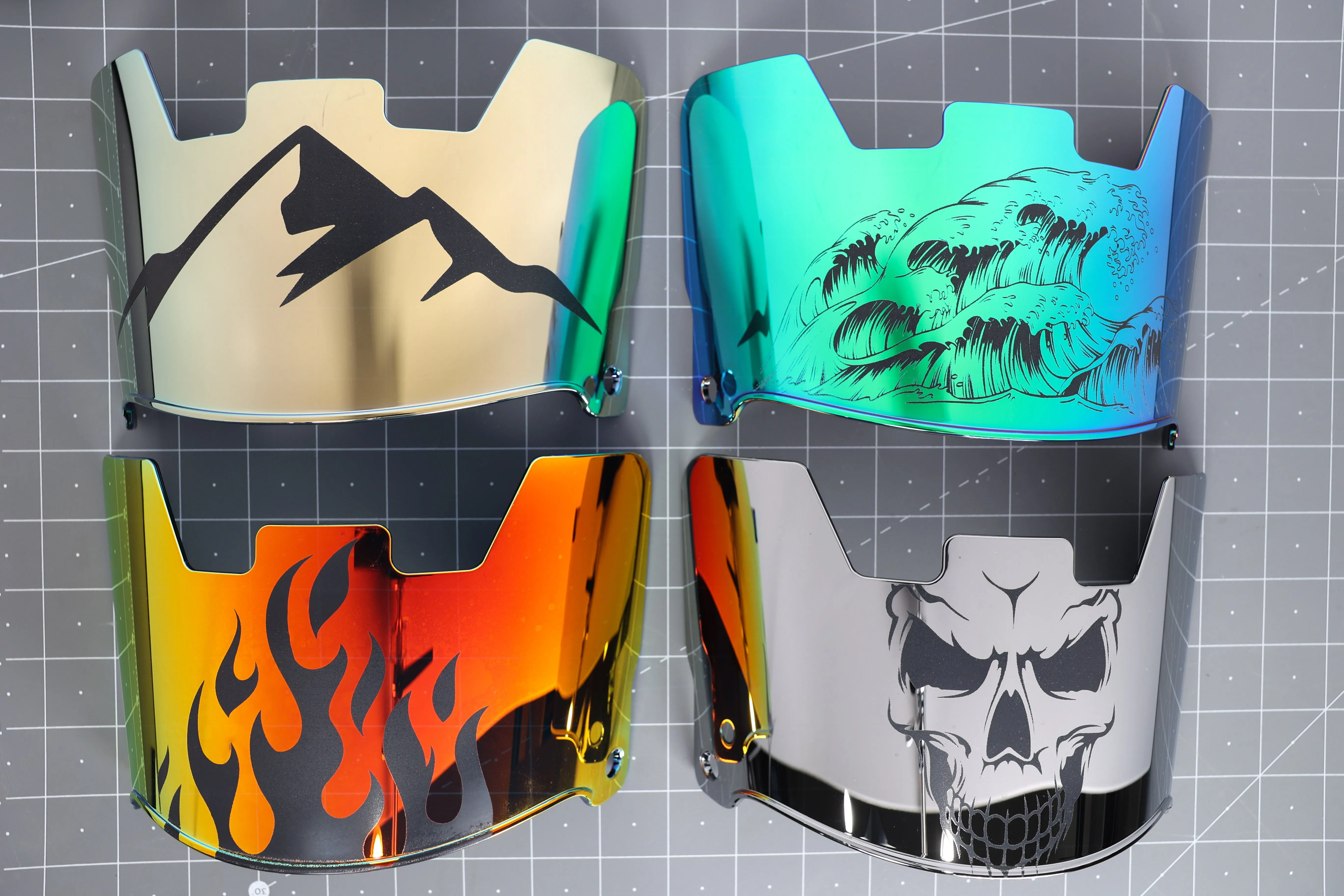 Designer Etched Visor - Mountain Range