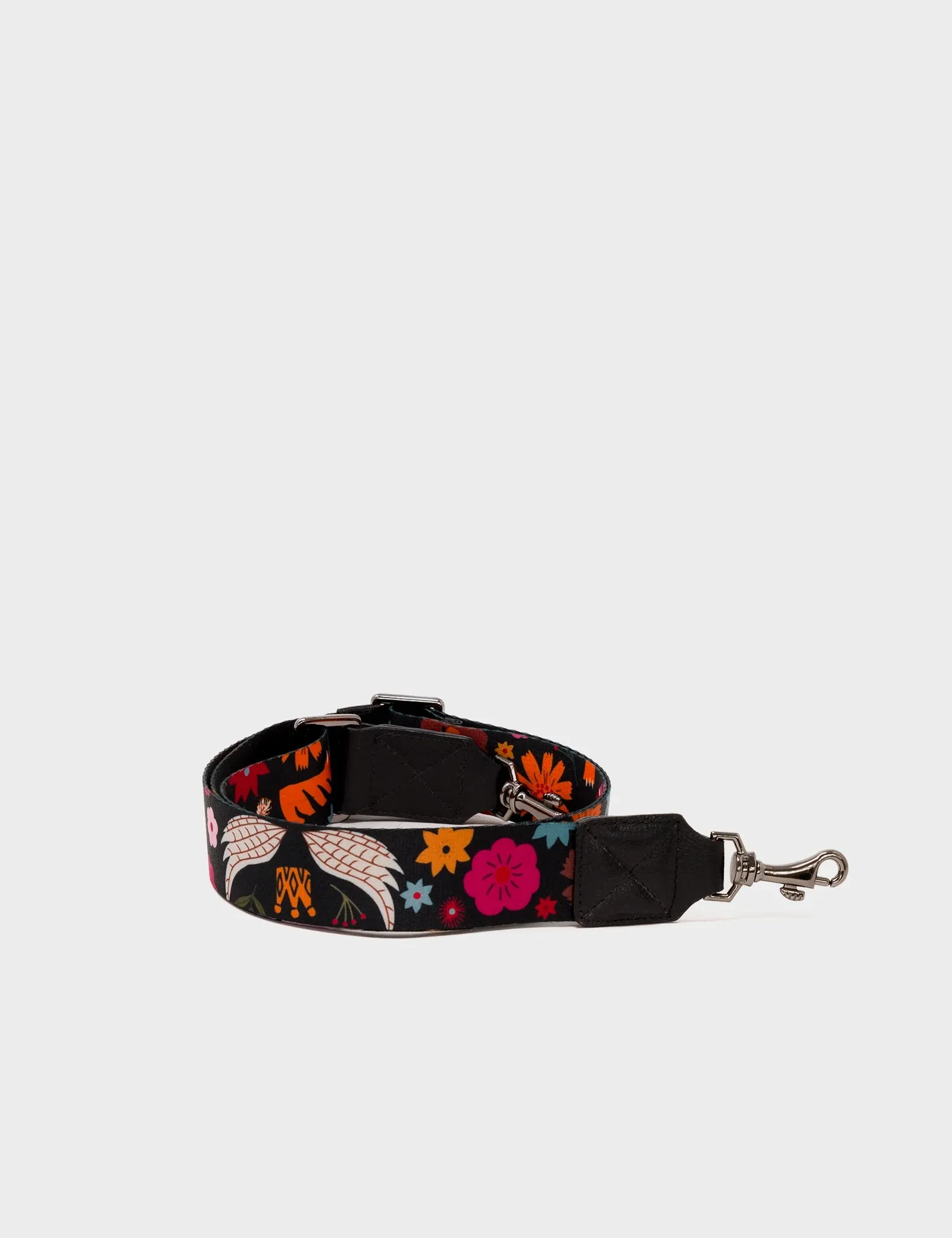 Detachable Black Nylon Strap - Flowers