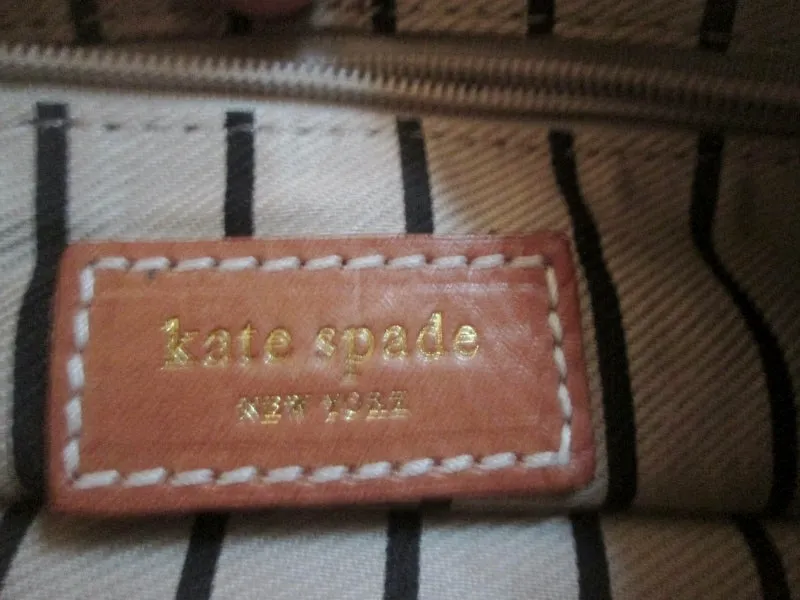 EUC KATE SPADE SUEDE LEATHER Wristlet Purse Clutch Wallet BEIGE TAN SAND BROWN