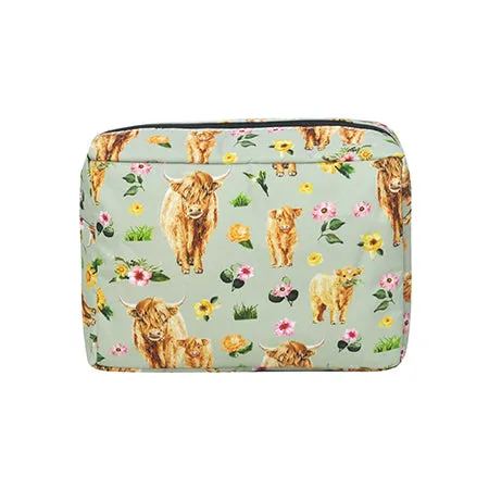 Floral Cow NGIL Large Cosmetic Travel Pouch