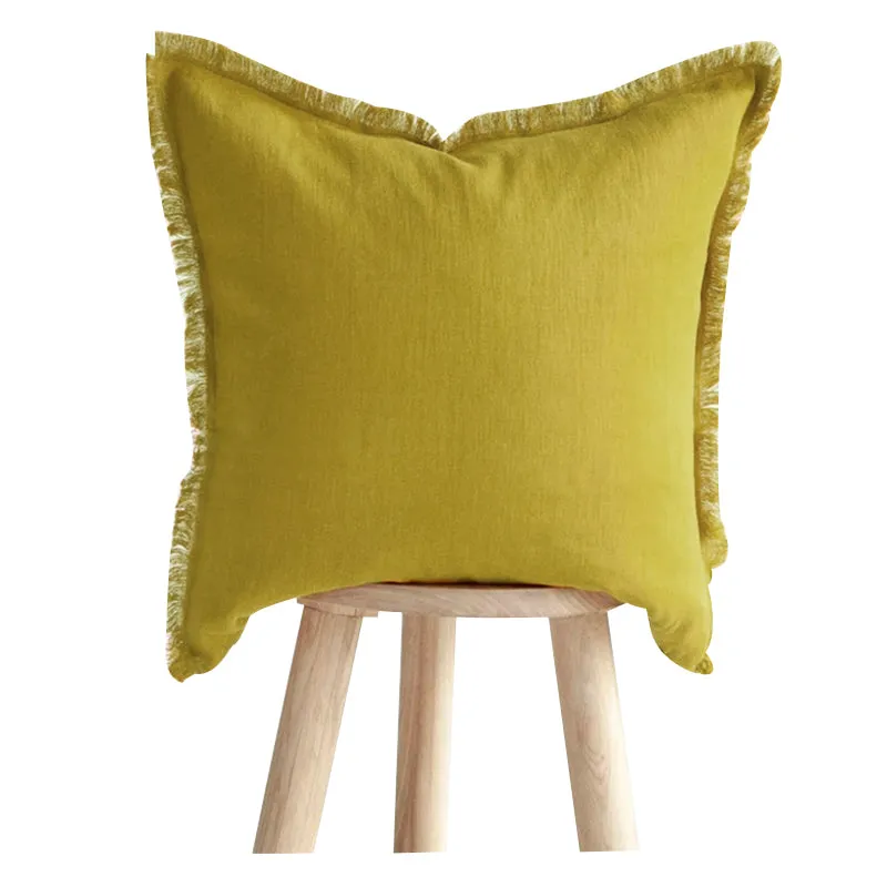 Hazel Fringed Edge Flax Linen Cushion