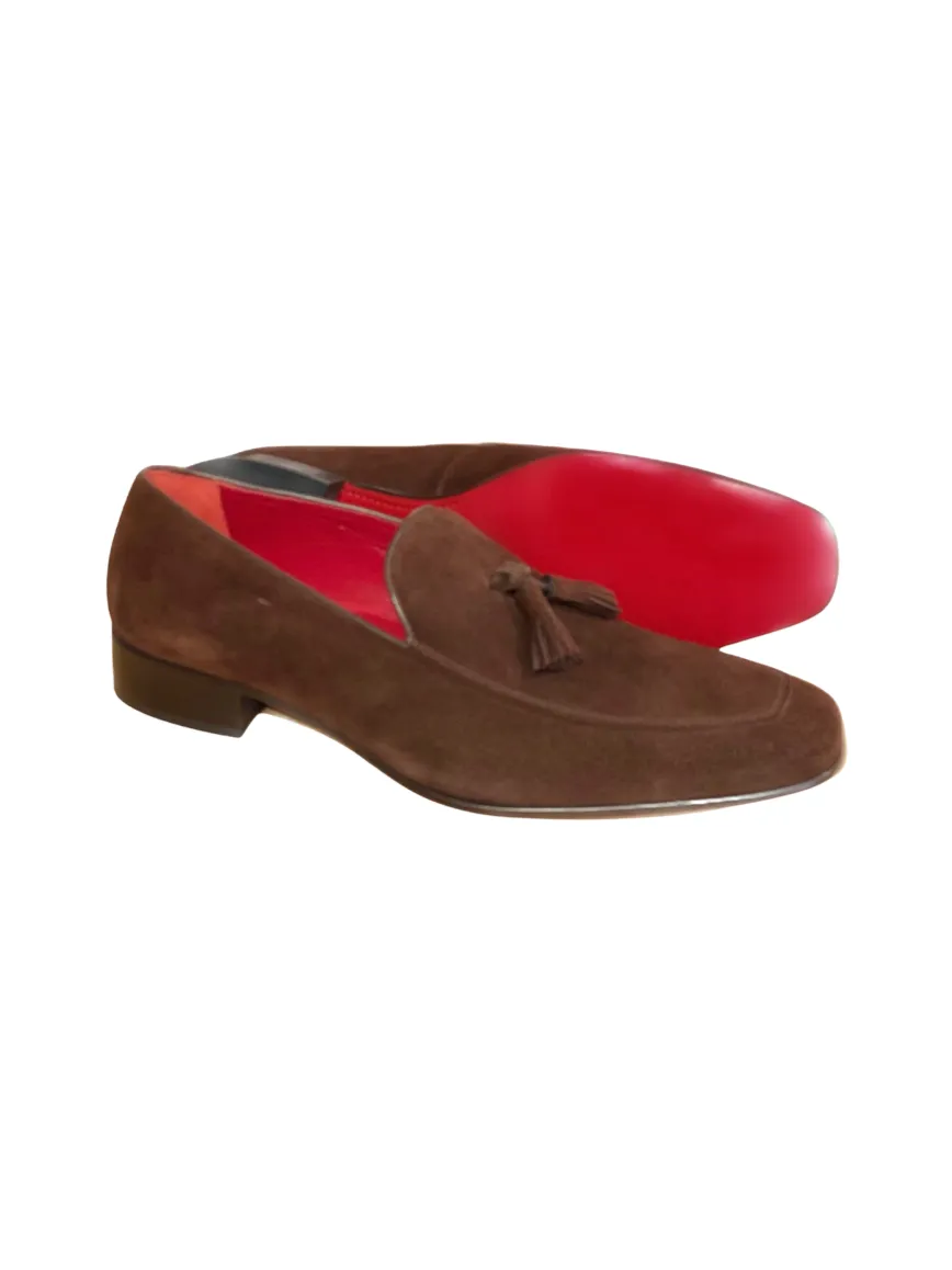 JACK MICHAEL Brown Suede Tassel Shoe